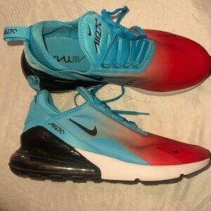 Nike Red and Blue Sneakers with Air Max Cushioning